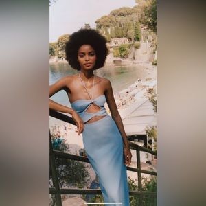 ZARA CUT OUT DRESS | BLUE LG